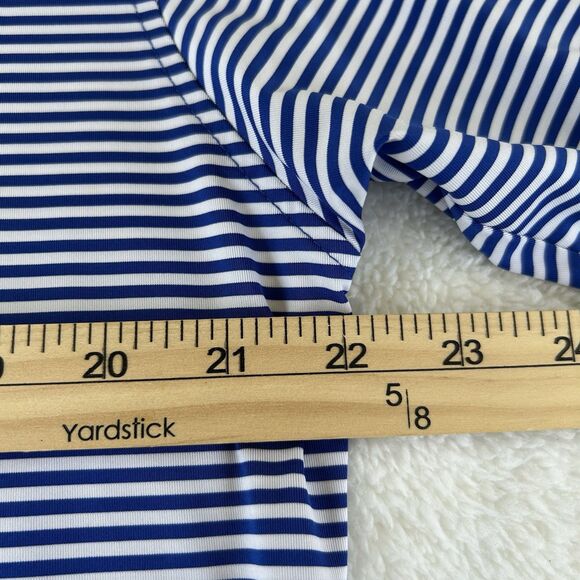 FootJoy FJ Mens Golf Polo Shirt Size Medium Solid Blue Collar Blue Stripe - Picture 6 of 9